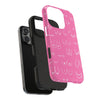 Hot Pink and White Breast Cancer Boobs Tough Phone Cases