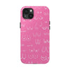 Hot Pink and White Breast Cancer Boobs Tough Phone Cases