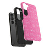 Hot Pink and White Breast Cancer Boobs Tough Phone Cases