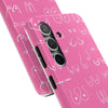 Hot Pink and White Breast Cancer Boobs Tough Phone Cases