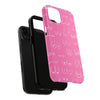 Hot Pink and White Breast Cancer Boobs Tough Phone Cases