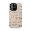 Black and Beige Boobs Tough iPhone Cases