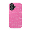 Hot Pink and White Breast Cancer Boobs Tough Phone Cases