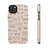 Black and Beige Boobs Tough iPhone Cases