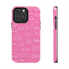 Hot Pink and White Breast Cancer Boobs Tough Phone Cases