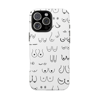 Black and White Boobs Design Tough Phone Cases