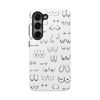 Black and White Boobs Design Tough Phone Cases