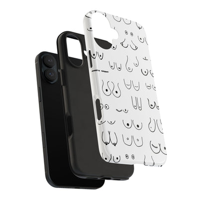 Black and White Boobs Design Tough Phone Cases