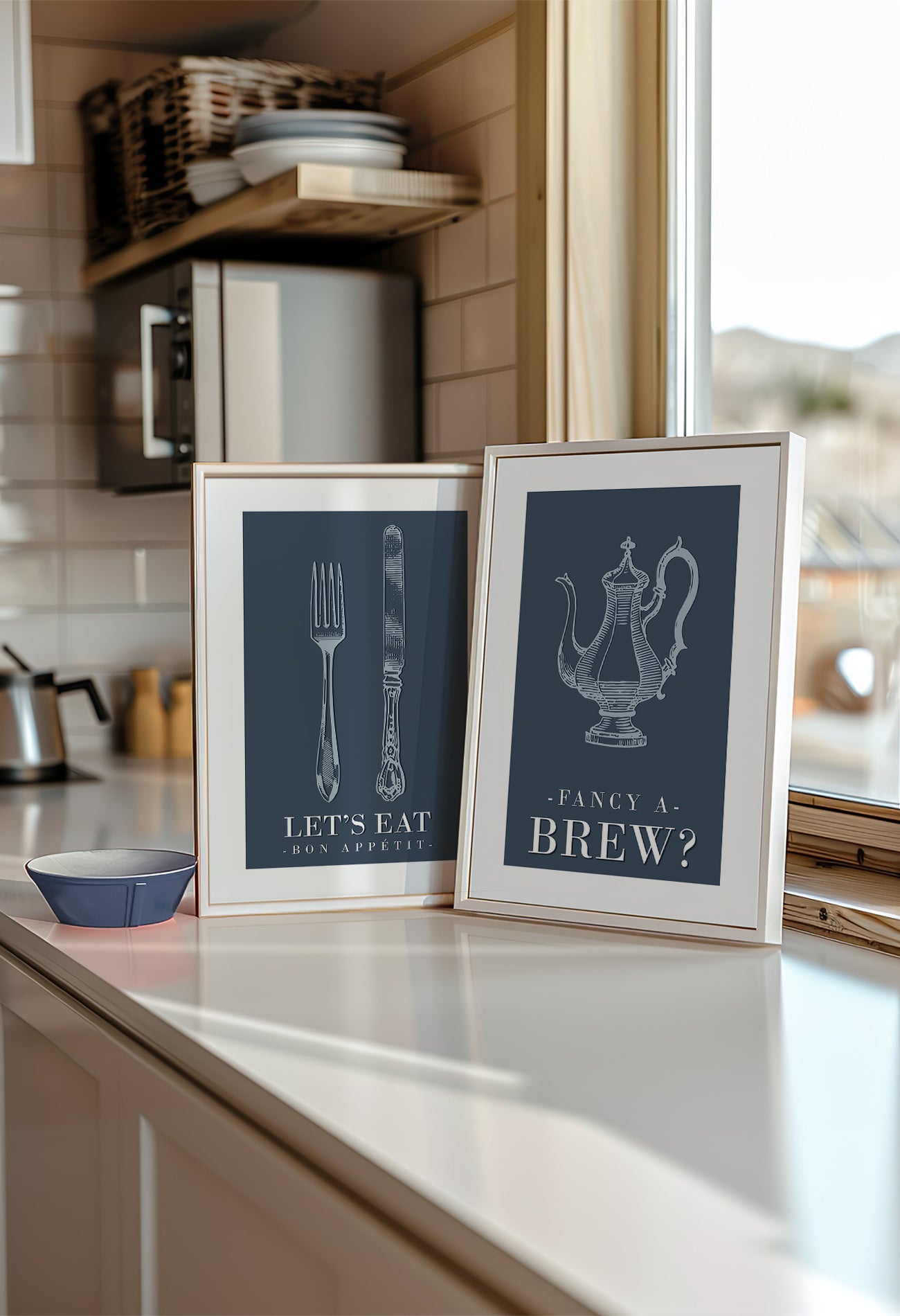 chef was cute aesthetic kitchen print retro wall art... Set of 2 Retro Blue Kitchen Wall Art – The Wall Habitat