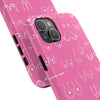 Hot Pink and White Breast Cancer Boobs Tough Phone Cases