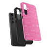 Hot Pink and White Breast Cancer Boobs Tough Phone Cases