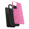 Hot Pink and White Breast Cancer Boobs Tough Phone Cases