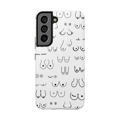 Black and White Boobs Design Tough Phone Cases