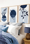 blue wall art mid century prints