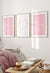 set of 3 pink and white bedroom decor