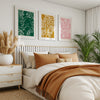 pink and yellow bedroom wall decor