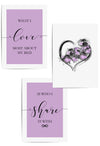 purple bedroom decor set of 3 prints