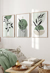 set of 3 sage green bedroom prints