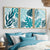 teal over the bed head wall decor