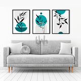 teal living room wall art set of 3