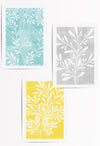 teal grey yellow wall art