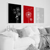 black red grey living room decor