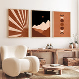 Earth tone mid century wall art set of three