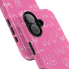 Hot Pink and White Breast Cancer Boobs Tough Phone Cases