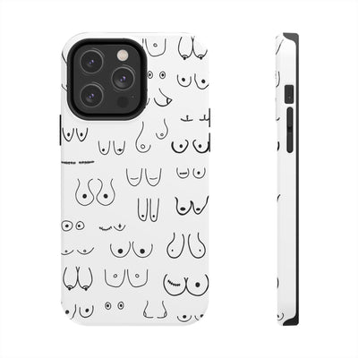 Black and White Boobs Design Tough Phone Cases