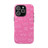 Hot Pink and White Breast Cancer Boobs Tough Phone Cases