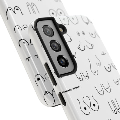 Black and White Boobs Design Tough Phone Cases