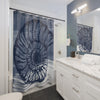 Nautical Shower Curtain Blue Shell