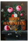 Gothic Skull & Roses – Vintage Happy Halloween Wall Art Print