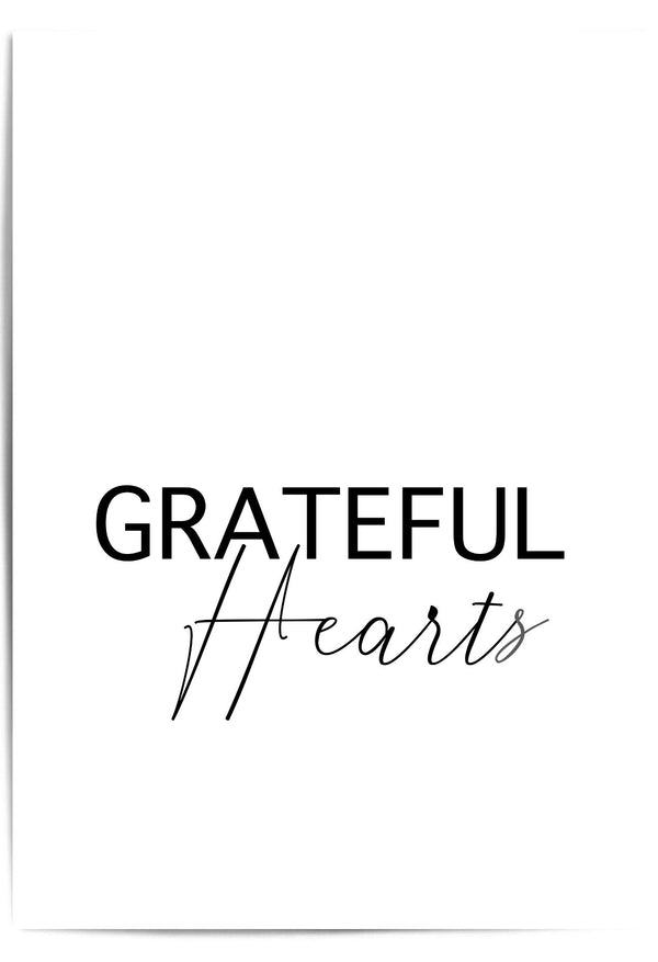 Grateful Hearts – Minimalist Thanksgiving Wall Art Print