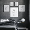 Set of 5 Grey Bedroom Wall Art Prints | Romantic Botanical Printable Set | Digital Download