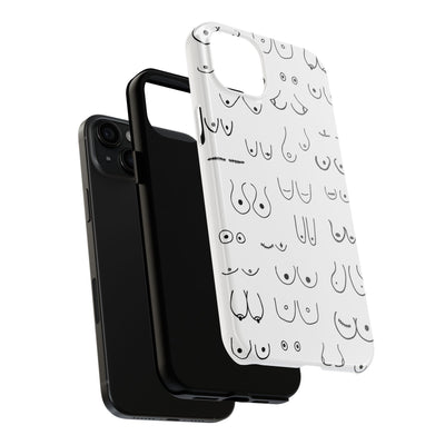 Black and White Boobs Design Tough Phone Cases