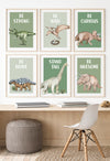 Green Dinosaur Wall Art Gallery Prints