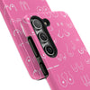 Hot Pink and White Breast Cancer Boobs Tough Phone Cases