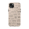 Black and Beige Boobs Tough iPhone Cases