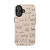 Black and Beige Boobs Tough Phone Cases