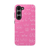 Hot Pink and White Breast Cancer Boobs Tough Phone Cases