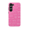 Hot Pink and White Breast Cancer Boobs Tough Phone Cases