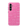 Hot Pink and White Breast Cancer Boobs Tough Phone Cases