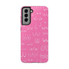 Hot Pink and White Breast Cancer Boobs Tough Phone Cases