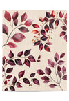 Burgundy botanical wall art featuring watercolour leaves on cream background