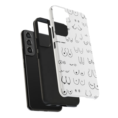 Black and White Boobs Design Tough Phone Cases