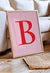 Personalized Initial Wall Art Print – Bold Monogram Poster | Red & Pink Custom Letter Decor
