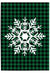 Buffalo plaid snowflake Christmas wall art print green and black