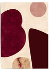 Burgundy abstract wall art featuring deep wine red organic shapes on a textured cream background