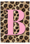 Personalised Leopard Initial Wall Art | Pink Animal Print Letter Poster
